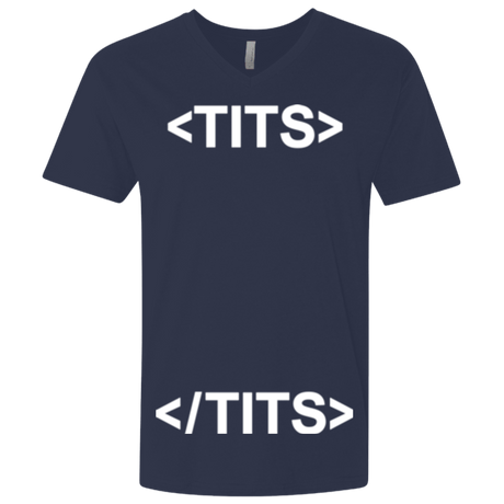 T-Shirts Midnight Navy / X-Small Tits Men's Premium V-Neck