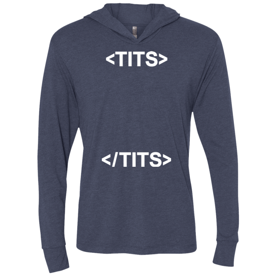 T-Shirts Vintage Navy / X-Small Tits Triblend Long Sleeve Hoodie Tee