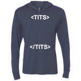 T-Shirts Vintage Navy / X-Small Tits Triblend Long Sleeve Hoodie Tee