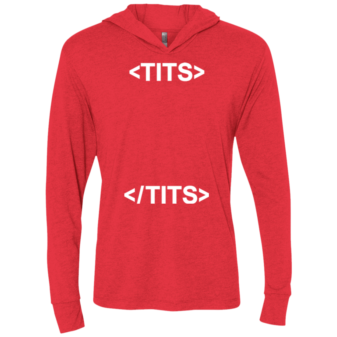 T-Shirts Vintage Red / X-Small Tits Triblend Long Sleeve Hoodie Tee