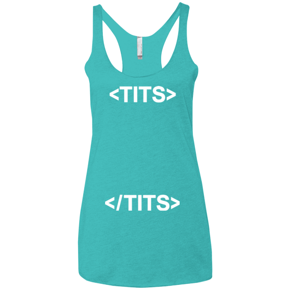 T-Shirts Tahiti Blue / X-Small Tits Women's Triblend Racerback Tank