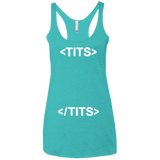 T-Shirts Tahiti Blue / X-Small Tits Women's Triblend Racerback Tank