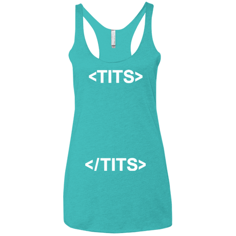 T-Shirts Tahiti Blue / X-Small Tits Women's Triblend Racerback Tank