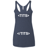 T-Shirts Vintage Navy / X-Small Tits Women's Triblend Racerback Tank