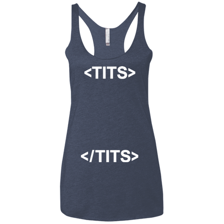 T-Shirts Vintage Navy / X-Small Tits Women's Triblend Racerback Tank