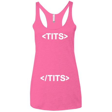 T-Shirts Vintage Pink / X-Small Tits Women's Triblend Racerback Tank