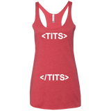 T-Shirts Vintage Red / X-Small Tits Women's Triblend Racerback Tank