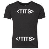 T-Shirts Vintage Black / YXS Tits Youth Triblend T-Shirt