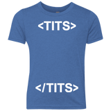 T-Shirts Vintage Royal / YXS Tits Youth Triblend T-Shirt
