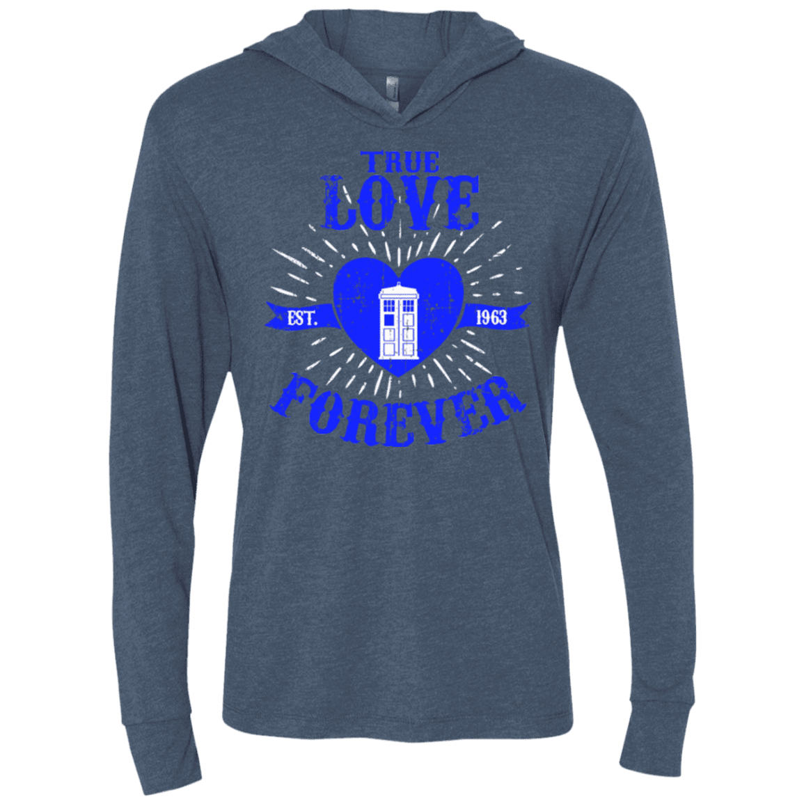 T-Shirts Indigo / X-Small TLF DOCTOR Triblend Long Sleeve Hoodie Tee