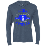 T-Shirts Indigo / X-Small TLF DOCTOR Triblend Long Sleeve Hoodie Tee