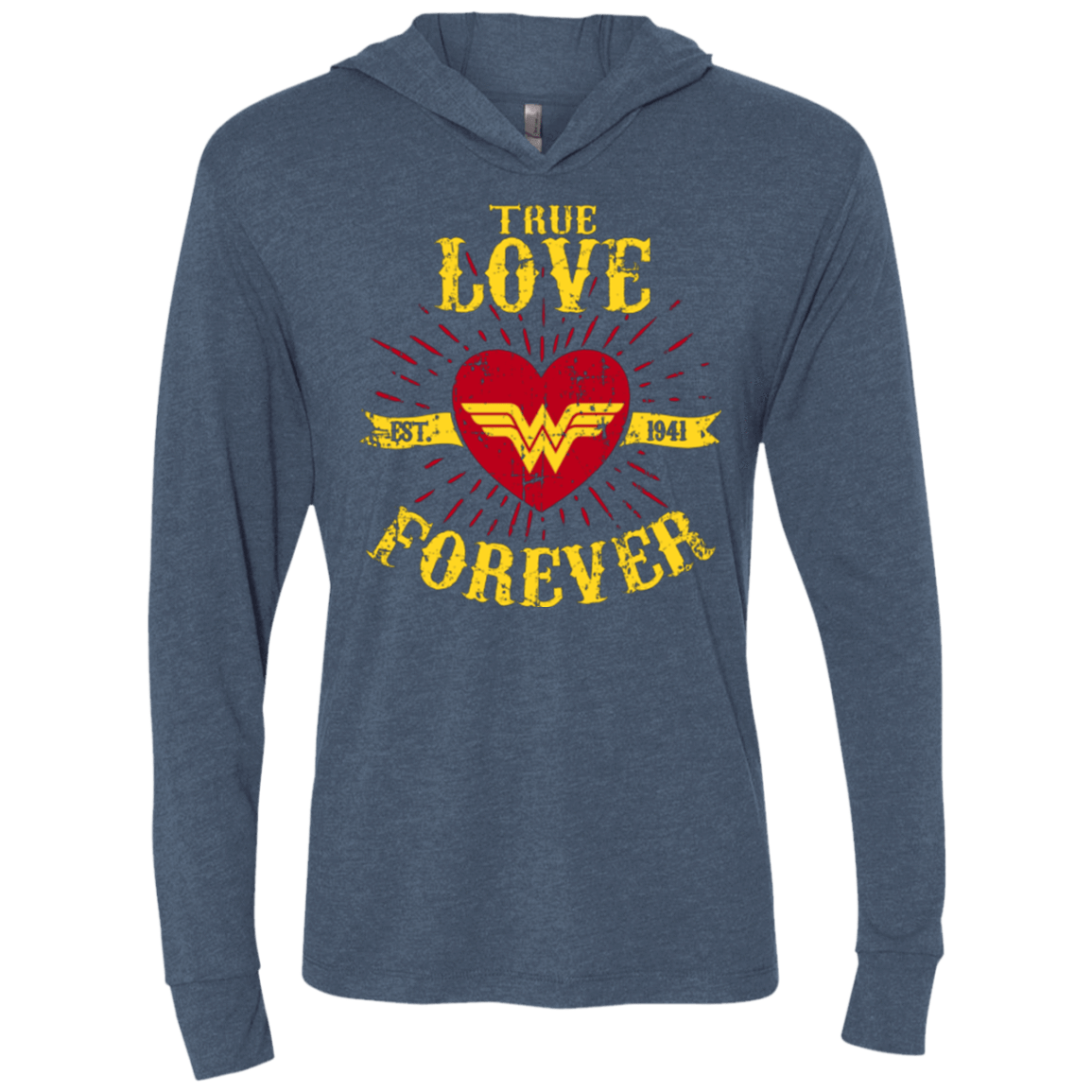 T-Shirts Indigo / X-Small TLF  WONDER Triblend Long Sleeve Hoodie Tee