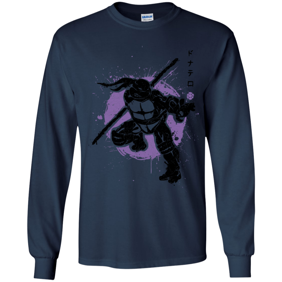 T-Shirts Navy / YS TMNT - Bo Warrior Youth Long Sleeve T-Shirt