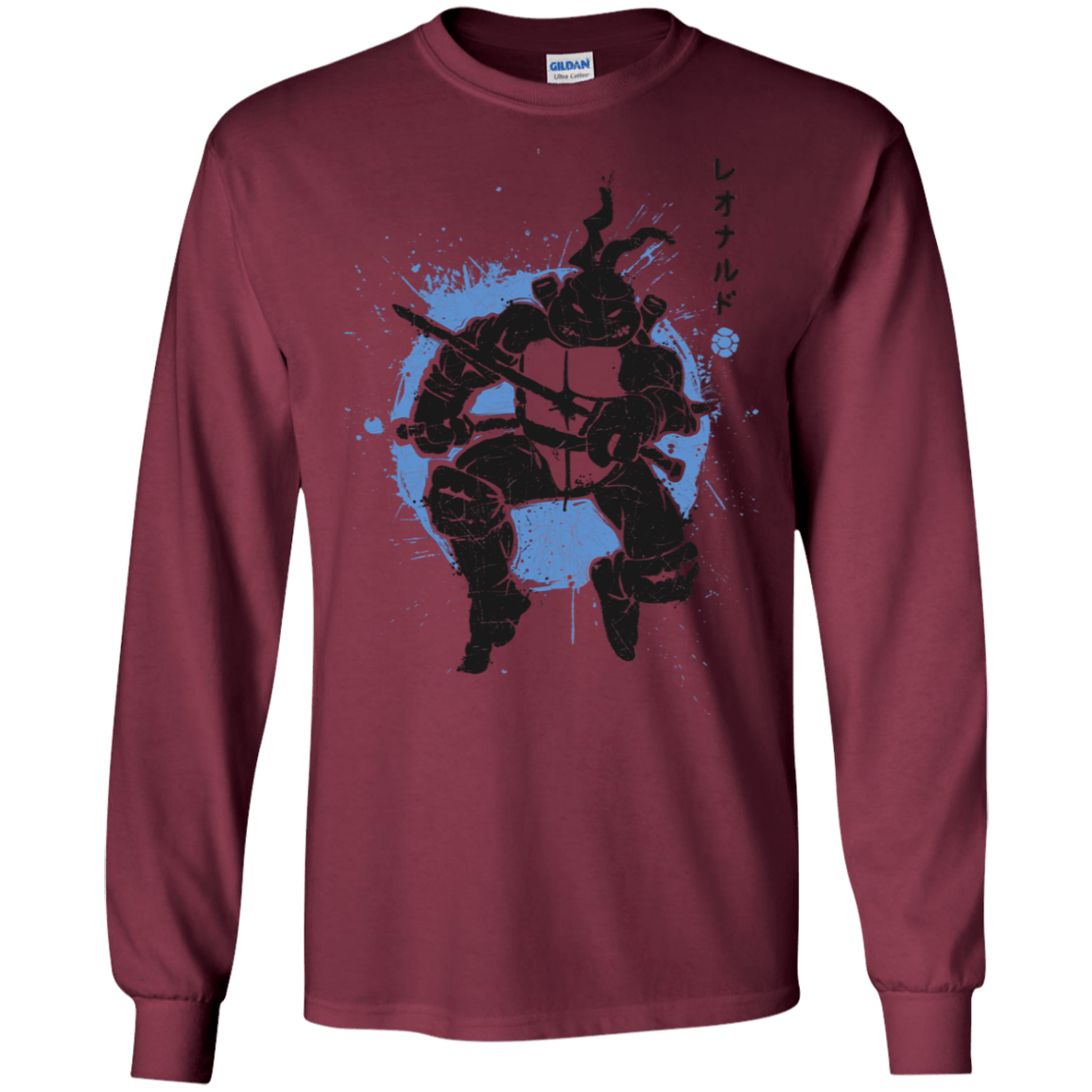 T-Shirts Maroon / S TMNT - Katana Warrior Men's Long Sleeve T-Shirt