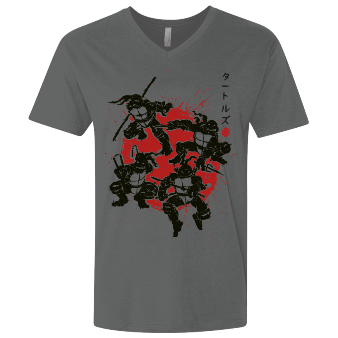 T-Shirts Heavy Metal / X-Small TMNT - Mutant Warriors Men's Premium V-Neck