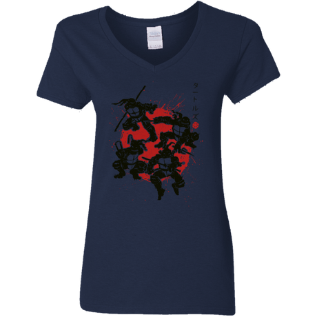 T-Shirts Navy / S TMNT - Mutant Warriors Women's V-Neck T-Shirt