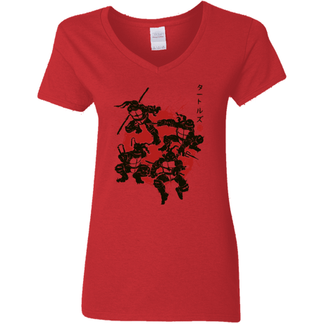 T-Shirts Red / S TMNT - Mutant Warriors Women's V-Neck T-Shirt