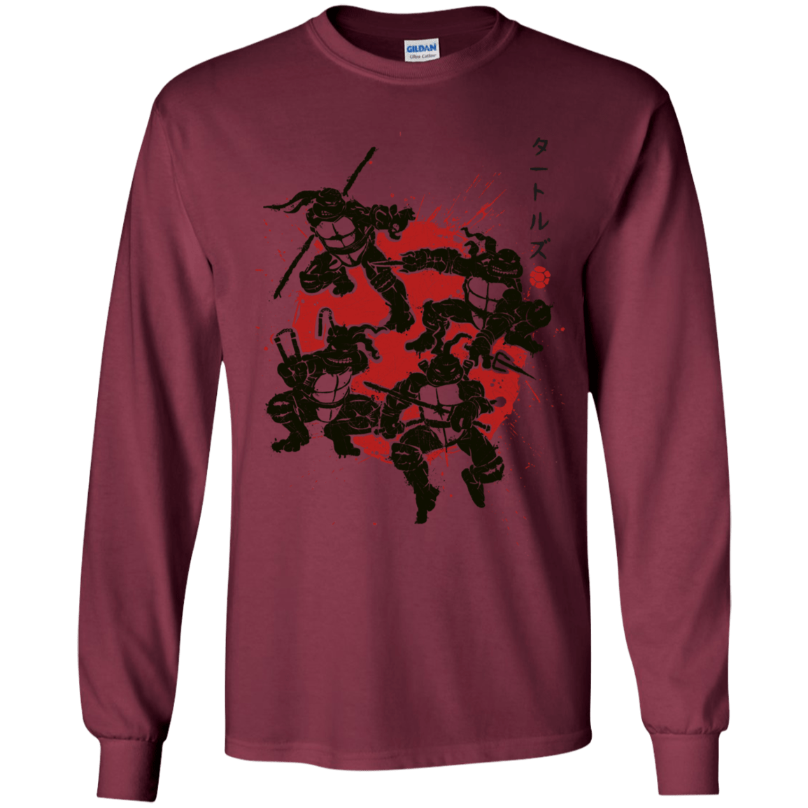T-Shirts Maroon / YS TMNT - Mutant Warriors Youth Long Sleeve T-Shirt