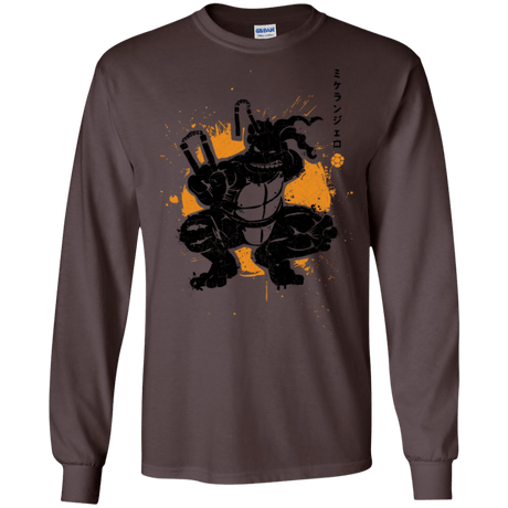 T-Shirts Dark Chocolate / S TMNT - Nunchaku Warrior Men's Long Sleeve T-Shirt