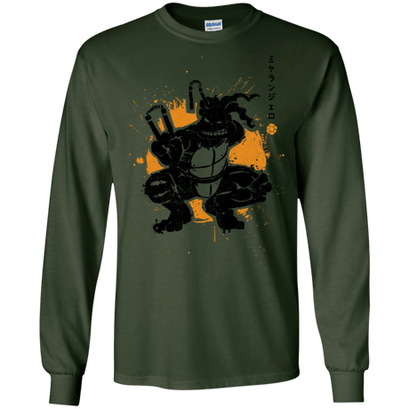 T-Shirts Forest Green / S TMNT - Nunchaku Warrior Men's Long Sleeve T-Shirt