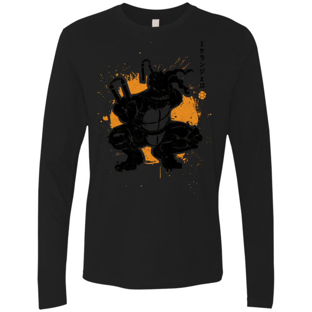 T-Shirts Black / S TMNT - Nunchaku Warrior Men's Premium Long Sleeve