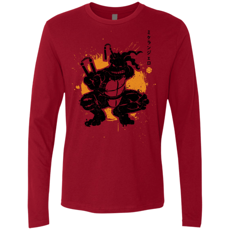 T-Shirts Cardinal / S TMNT - Nunchaku Warrior Men's Premium Long Sleeve