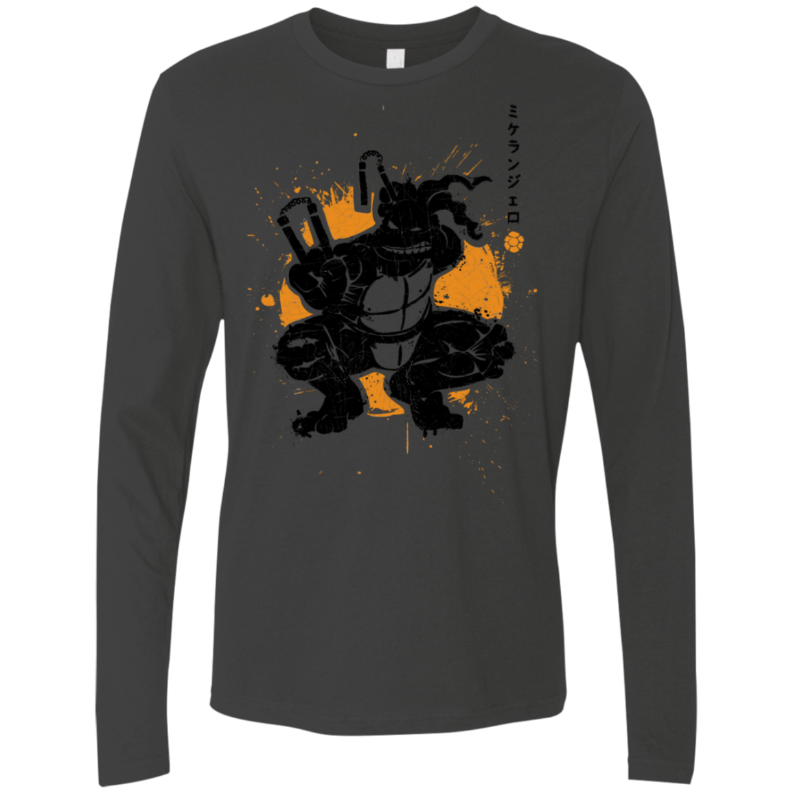 T-Shirts Heavy Metal / S TMNT - Nunchaku Warrior Men's Premium Long Sleeve