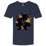 T-Shirts Midnight Navy / X-Small TMNT - Nunchaku Warrior Men's Premium V-Neck
