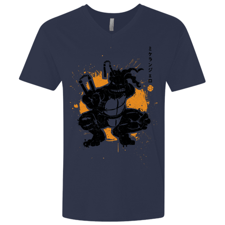 T-Shirts Midnight Navy / X-Small TMNT - Nunchaku Warrior Men's Premium V-Neck