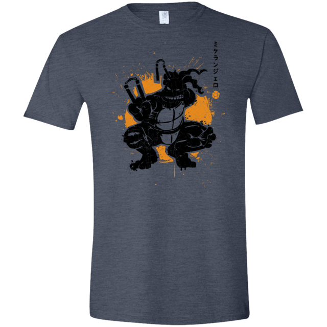 T-Shirts Heather Navy / S TMNT - Nunchaku Warrior Men's Semi-Fitted Softstyle