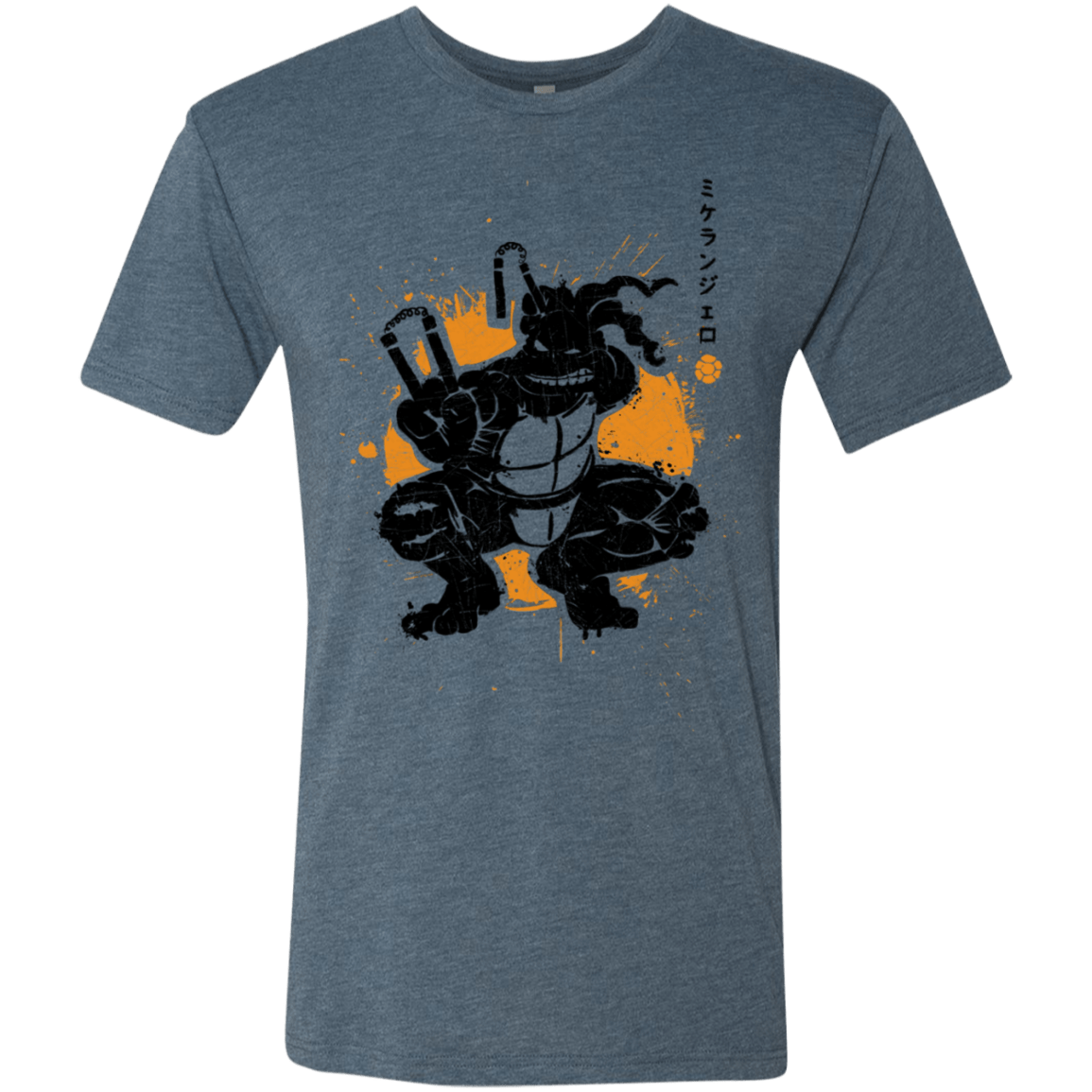 T-Shirts Indigo / S TMNT - Nunchaku Warrior Men's Triblend T-Shirt