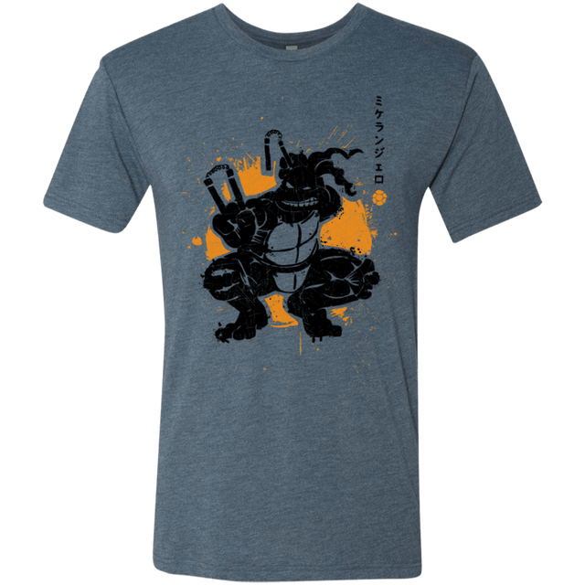 T-Shirts Indigo / S TMNT - Nunchaku Warrior Men's Triblend T-Shirt