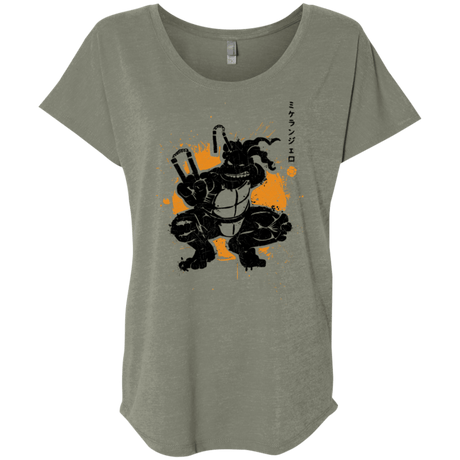 T-Shirts Venetian Grey / X-Small TMNT - Nunchaku Warrior Triblend Dolman Sleeve