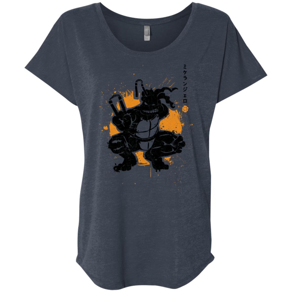 T-Shirts Vintage Navy / X-Small TMNT - Nunchaku Warrior Triblend Dolman Sleeve