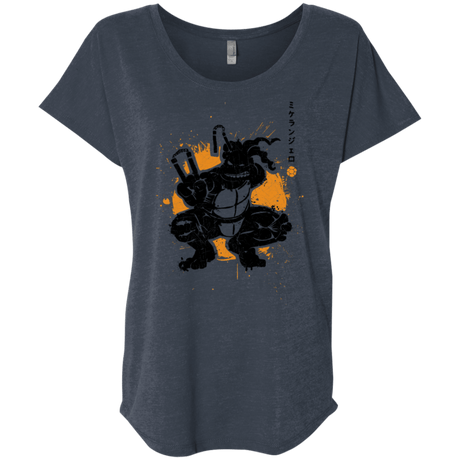 T-Shirts Vintage Navy / X-Small TMNT - Nunchaku Warrior Triblend Dolman Sleeve