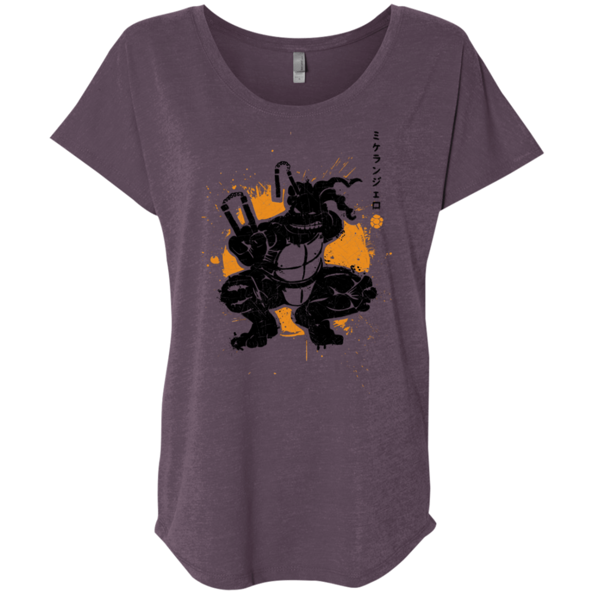 T-Shirts Vintage Purple / X-Small TMNT - Nunchaku Warrior Triblend Dolman Sleeve
