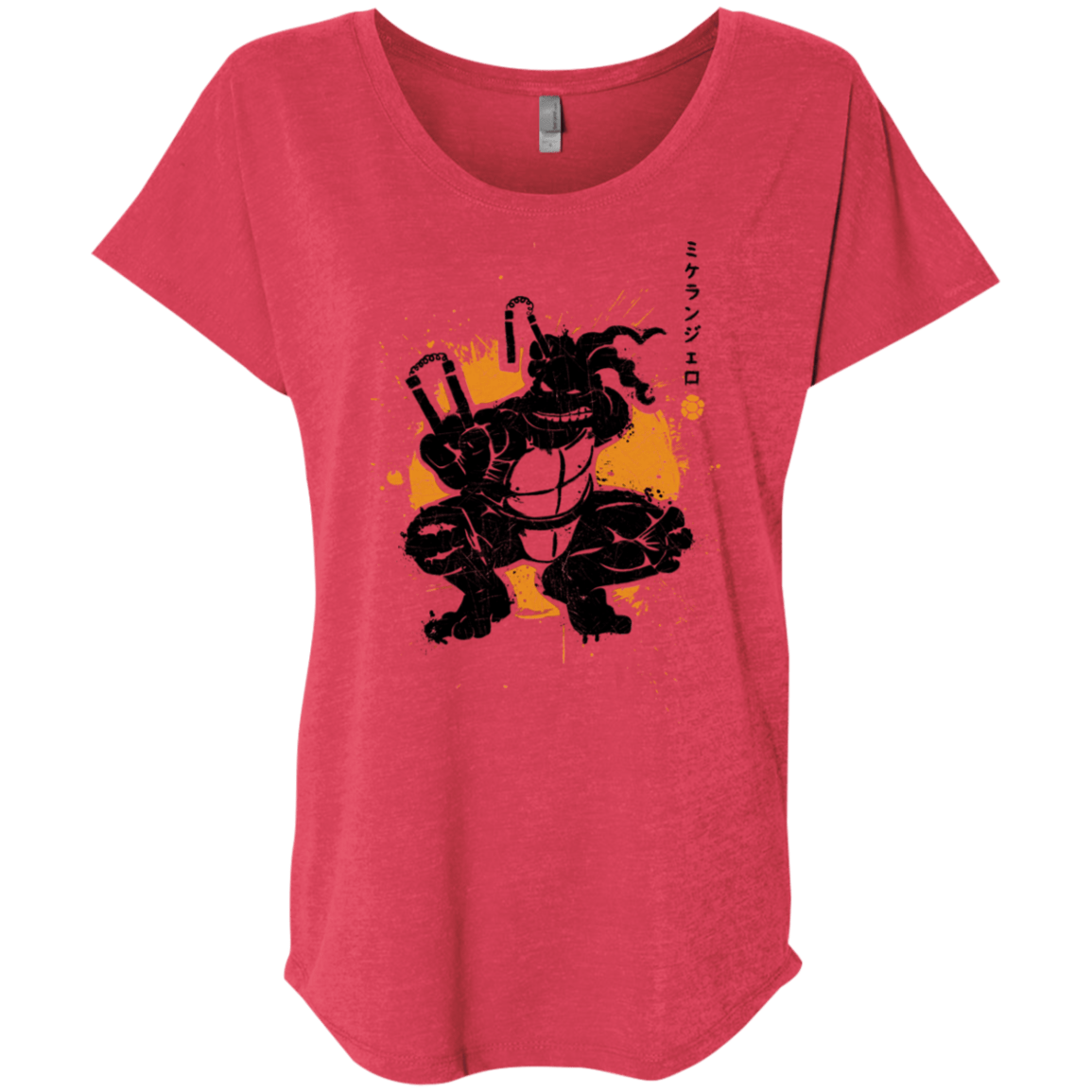 T-Shirts Vintage Red / X-Small TMNT - Nunchaku Warrior Triblend Dolman Sleeve