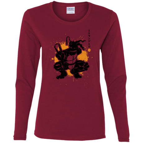 T-Shirts Cardinal / S TMNT - Nunchaku Warrior Women's Long Sleeve T-Shirt