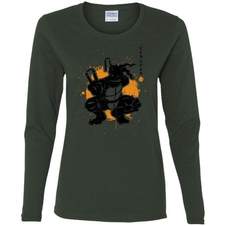 T-Shirts Forest / S TMNT - Nunchaku Warrior Women's Long Sleeve T-Shirt