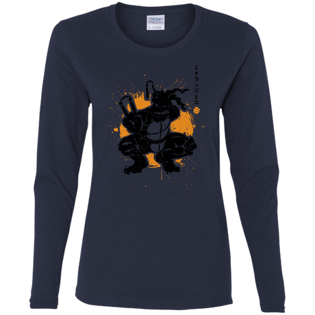 T-Shirts Navy / S TMNT - Nunchaku Warrior Women's Long Sleeve T-Shirt