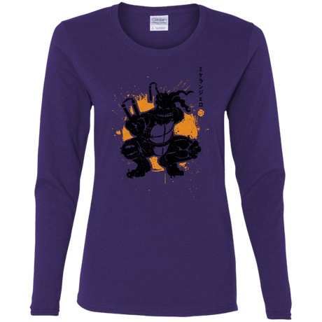 T-Shirts Purple / S TMNT - Nunchaku Warrior Women's Long Sleeve T-Shirt