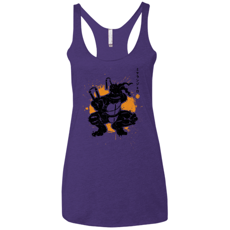 T-Shirts Purple Rush / X-Small TMNT - Nunchaku Warrior Women's Triblend Racerback Tank