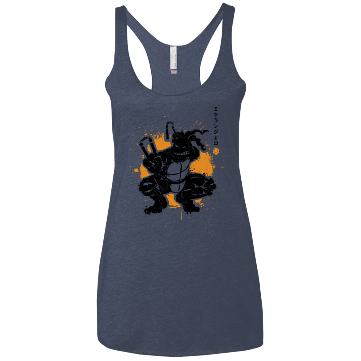 T-Shirts Vintage Navy / X-Small TMNT - Nunchaku Warrior Women's Triblend Racerback Tank