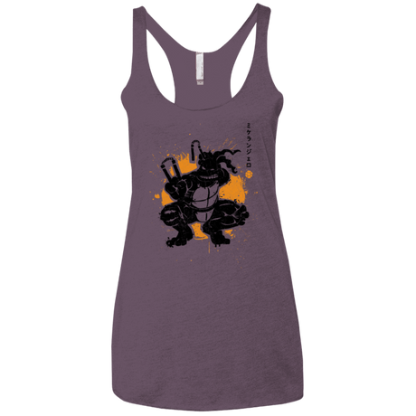 T-Shirts Vintage Purple / X-Small TMNT - Nunchaku Warrior Women's Triblend Racerback Tank