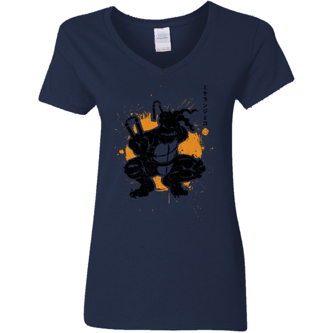 T-Shirts Navy / S TMNT - Nunchaku Warrior Women's V-Neck T-Shirt