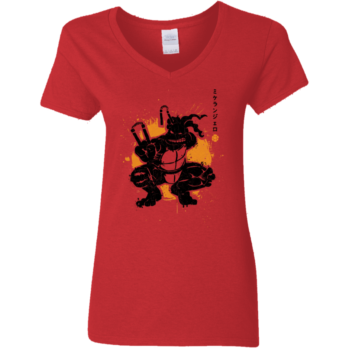 T-Shirts Red / S TMNT - Nunchaku Warrior Women's V-Neck T-Shirt