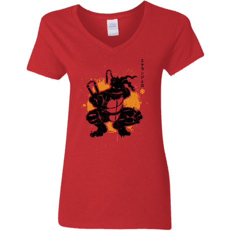 T-Shirts Red / S TMNT - Nunchaku Warrior Women's V-Neck T-Shirt