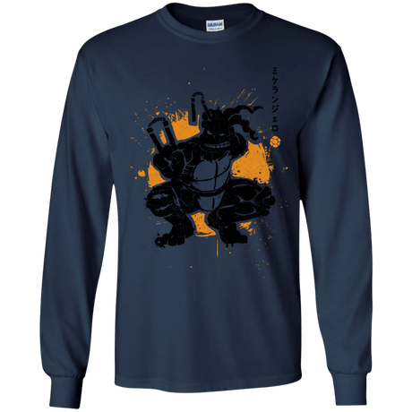 T-Shirts Navy / YS TMNT - Nunchaku Warrior Youth Long Sleeve T-Shirt