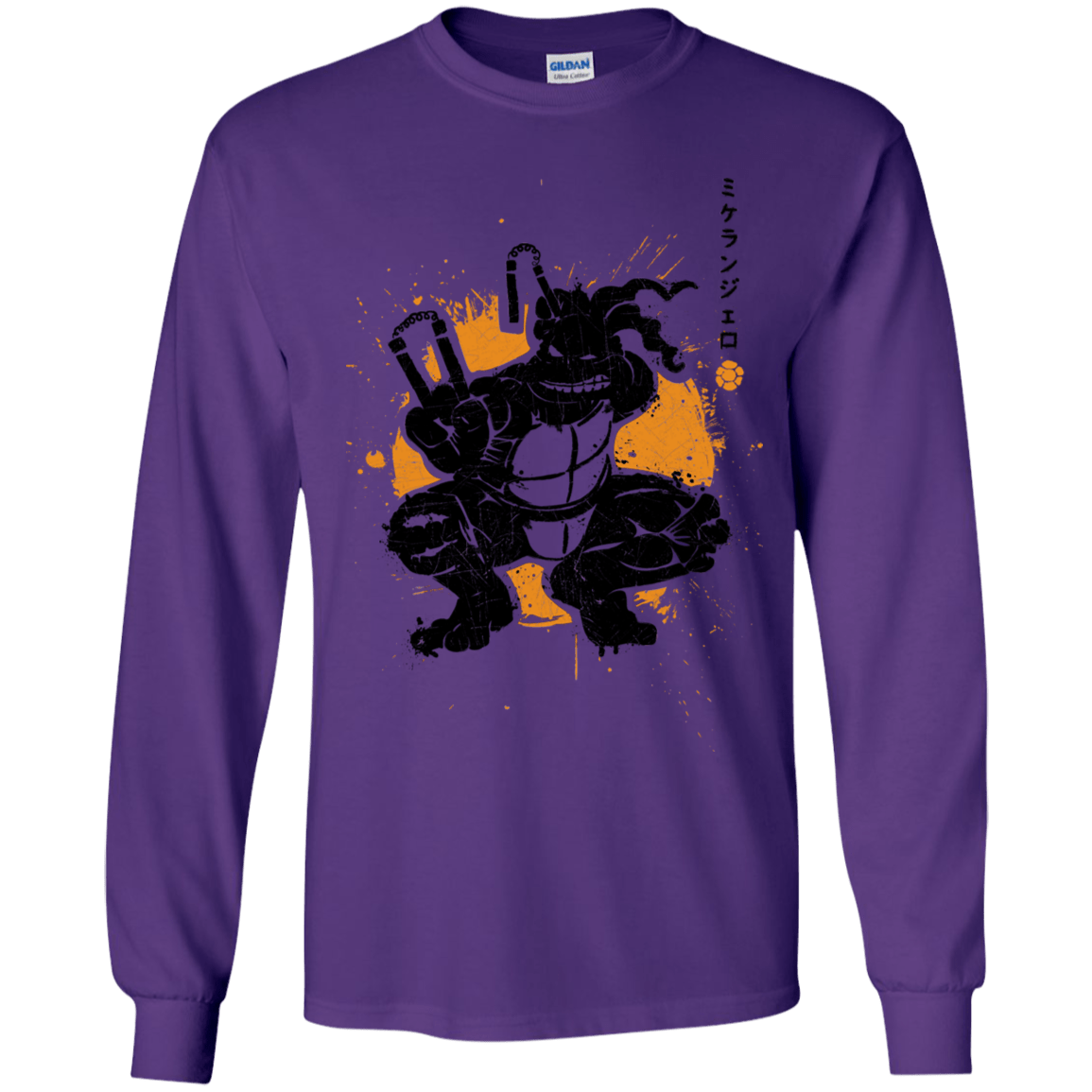 T-Shirts Purple / YS TMNT - Nunchaku Warrior Youth Long Sleeve T-Shirt
