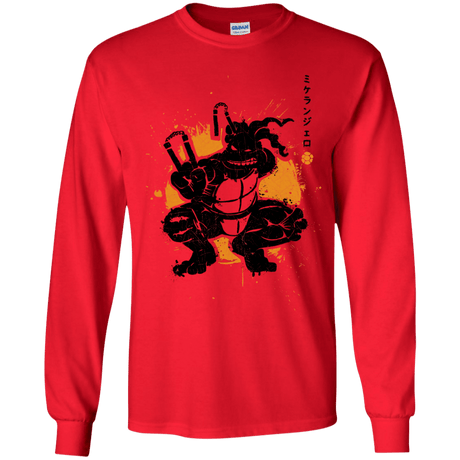 T-Shirts Red / YS TMNT - Nunchaku Warrior Youth Long Sleeve T-Shirt